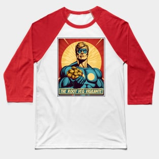 The Root Veg Vigilante - Vegan Superhero Baseball T-Shirt